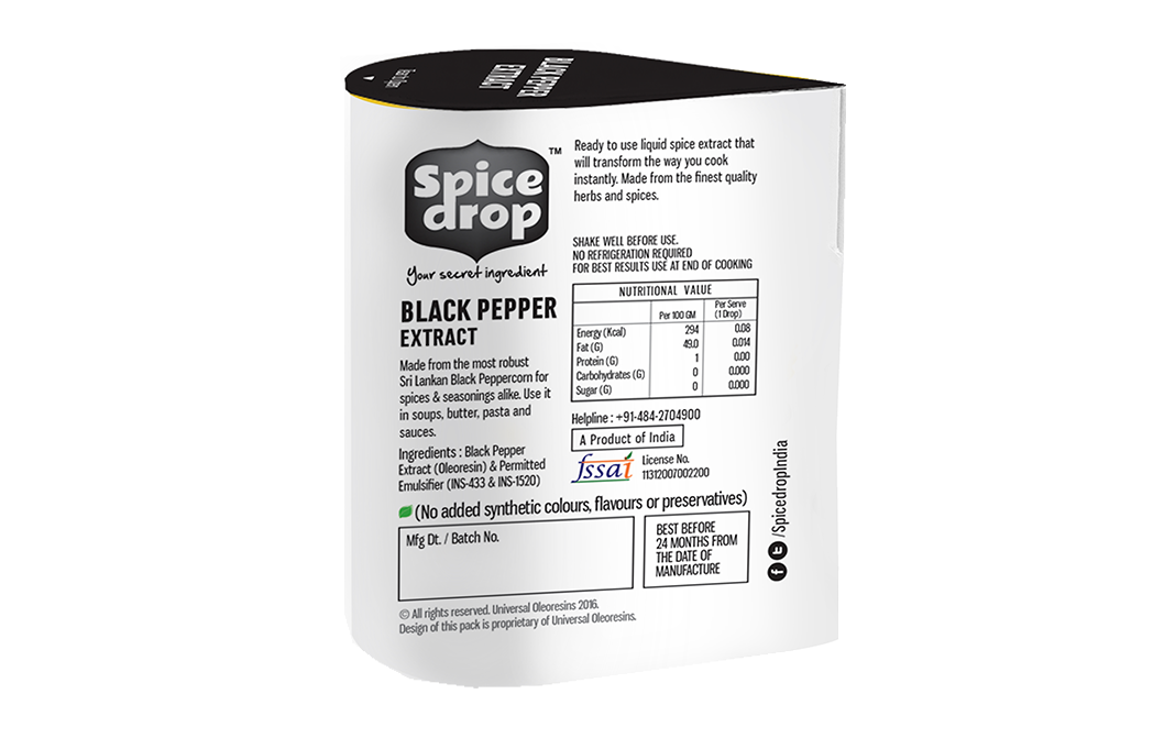 Spice Drop Black Pepper Extract    Pack  5 millilitre